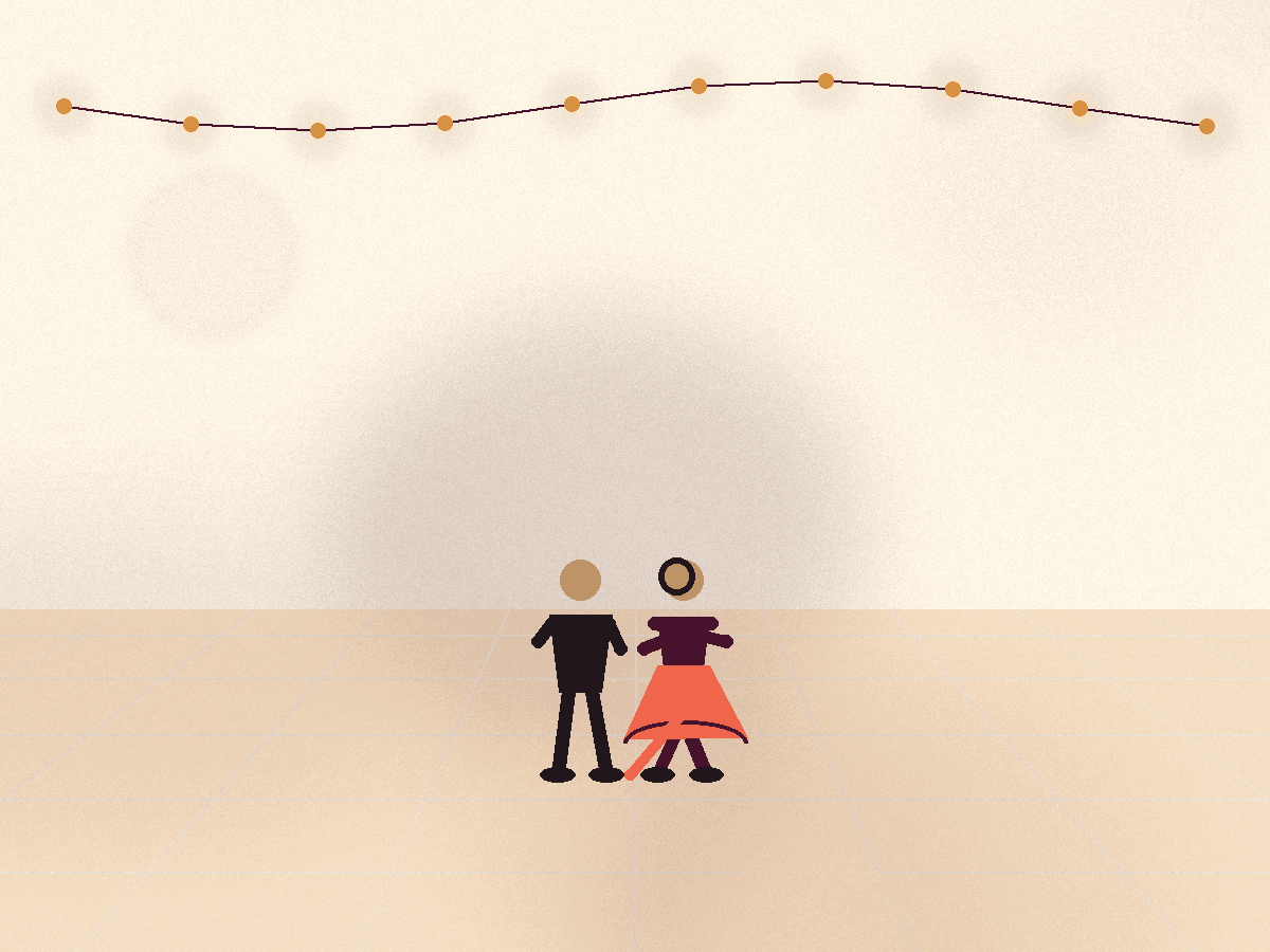 Tango couple in close embrace at a candlelit Grand Rapids milonga